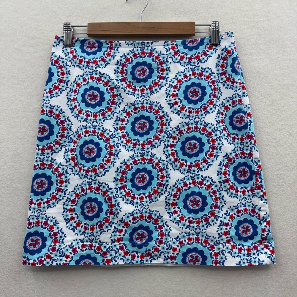 Talbots Petites Women’s 6P White Blue And Red Floral Skirt